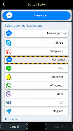 Ustvarite namenske gumbe za WhatsApp, Messenger, Line, Skype, ...